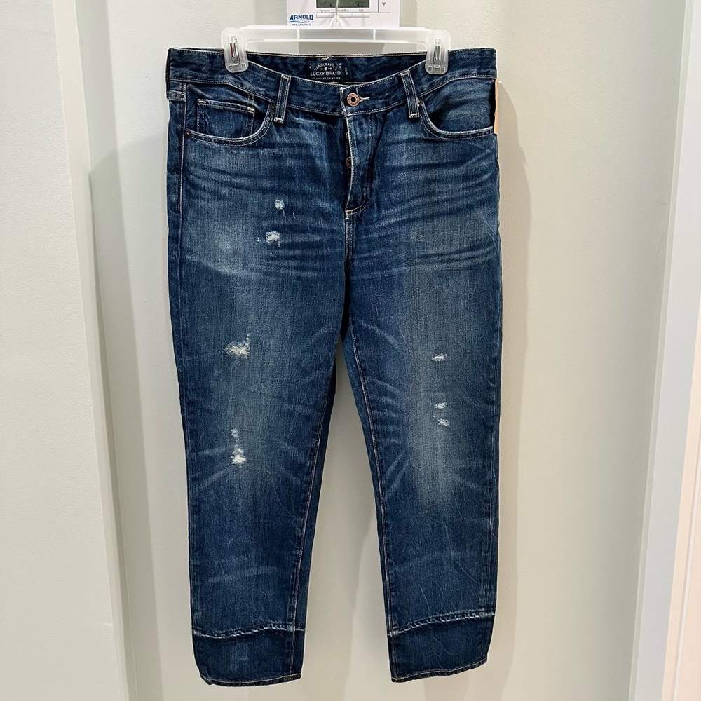 LUCKY Sienna Slim Boyfriend Jeans Distressed Ankle Length NEW size 8 size 29
